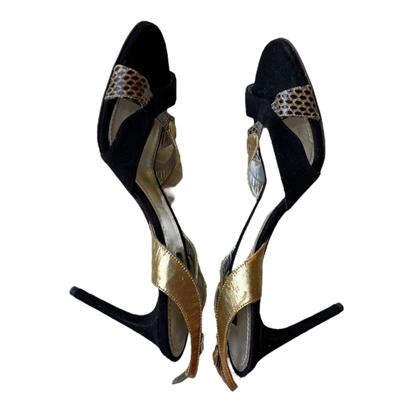 Dolce & Gabbana heels sz 39.5 Black gold - Picture 7 of 7
